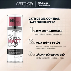 Xịt Khóa Nền Kiềm Dầu, Giữ Ẩm, Căng Bóng, Lâu Trôi Catrice Fixing Spray 50ml