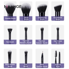 MAANGE - Bộ 12 Cọ Trang Điểm 51367 (Đen)