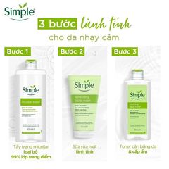 Nước Hoa Hồng Làm Dịu, Cân Bằng Độ Ẩm Simple Soothing Facial Toner 200ml