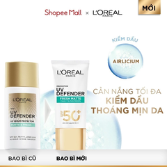 Kem Chống Nắng L'OREAL Mịn Nhẹ, Bảo Vệ Da, Ngăn Ngừa Lão Hóa UV Defender Serum Protector SPF 50+/PA++++ 50ml