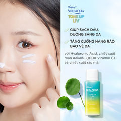 Sữa Chống Nắng Sunplay SKIN AQUA Hiệu Chỉnh Sắc Da Tone Up UV Milk Mint Green SPF50+ PA++++ 50g (Xanh Lá-Chai)