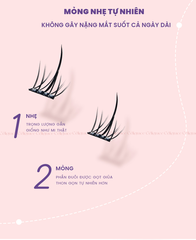 H-9077 - Mi Giả Từng Cụm HEY Tự Dính Không Dùng Keo, Phong Cách Hoa Hướng Dương (Cam)