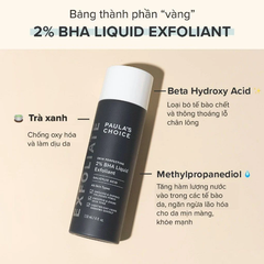 Tẩy Tế Bào Chết Hóa Học Paula's Choice Thu Nhỏ Lỗ Chân Lông, Giảm Mụn Đầu Đen Và Mụn Ẩn Skin Perfecting 2% BHA Liquid Exfoliant