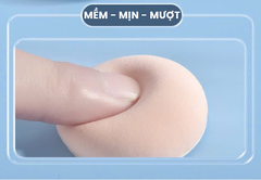 H-9049 - Hộp Set 5 Bông Phấn Mini Xỏ Ngón HEY Kèm Giỏ Đựng Xinh Xắn