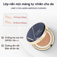 [DƯỠNG ẨM - XANH] Phấn Nước Lime Dưỡng Ẩm V Collagen Ample Cushion SPF50+ PA+++  20g