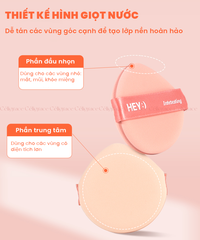 H-9067 - Hộp Set 4 Bông Phấn HEY Kèm Giỏ Đựng Xinh Xắn (Cam)