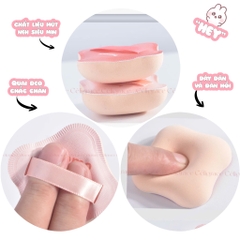 H-9012 - Set 2 Bông Mút Khô Và Ướt Dày HEY Bo Tròn 4 Góc Powder Puff 19g