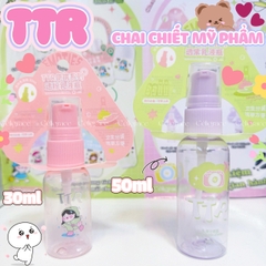 [1 CHAI] Chai Nhựa Chiết Mỹ Phẩm Tiện Lợi TTR Đầu Pump (Có Nắp Đậy)