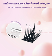 H-9078 - Mi Giả Từng Cụm HEY Tự Dính Không Dùng Keo, Phong Cách Cá Tính