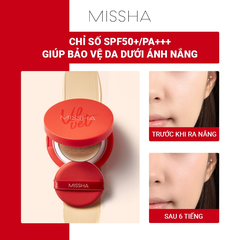 Cushion MISSHA Kiềm Dầu Che Phủ Cao Velvet Finish SPF50+/PA+++ 15g (Đỏ)