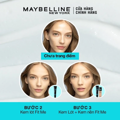 Kem Lót MAYBELLINE Kiềm Dầu, Lâu Trôi, Ngăn Xuống Tông Fit Me Matte + Poreless 16H Mattifying Primer 30ml (Đen)