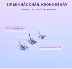 H-9077 - Mi Giả Từng Cụm HEY Tự Dính Không Dùng Keo, Phong Cách Hoa Hướng Dương (Cam)