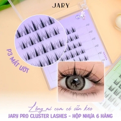 Lông Mi Cụm Có Sẵn Keo Jary Pro Cluster Lashes - Hộp Nhựa 6 Hàng (Không vỏ giấy)