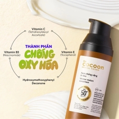 Kem Chống Nắng Cocoon Bí Đao Quang Phổ Rộng Dành Cho Da Dầu, Nhạy Cảm Winter Melon Sunscreen SPF50+ PA++++ 50ml