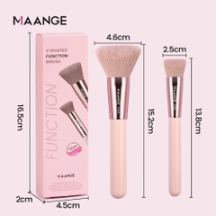 MAANGE - Bộ 2 Cọ Kem Nền/Tạo Khối/Che Khuyết Điểm Pink Edition 55070