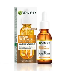 Serum Garnier Tinh Chất Dưỡng Sáng Da, Mờ Thâm Ban Đêm 10% Vitamin C - Bright Complete Overnight Serum 30ml