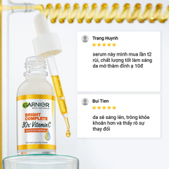 Serum Garnier Tinh Chất Tăng Cường Sáng Da Mờ Thâm GARNIER Light Complete Vitamin C 30X Booster Serum 30ml