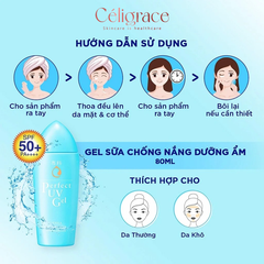 Gel Sữa Chống Nắng Senka Ẩm Mượt Cho Da Khô Perfect UV Gel SPF50/PA++++ 80ml