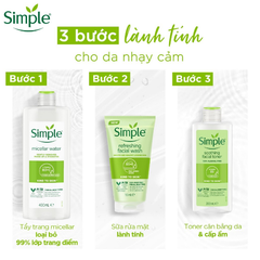 Sữa Rửa Mặt Simple Dịu Nhẹ, Dành Cho Da Nhạy Cảm Kind To Skin Refreshing Facial Wash 150ml (Gel)