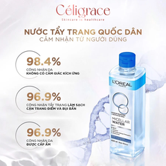 Nước Tẩy Trang L'OREAL Làm Sạch Sâu Trang Điểm Micellar Water 3-in-1 Deep Cleansing Even For Sensitive Skin (Nắp Xanh Đậm)