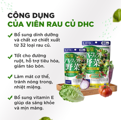 Viên Uống DHC Rau Củ Quả Tổng Hợp Bổ Sung Dinh Dưỡng Perfect Vegetable - Premium Japanese Harvest (Dạng Túi)