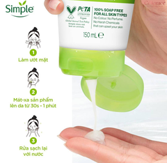 Sữa Rửa Mặt Simple Dưỡng Ẩm Cho Da Khỏe Và Mịn Màng Moisturising Facial Wash 150ml (Xanh Lá)