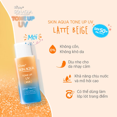 Sữa Chống Nắng Sunplay SKIN AQUA Hiệu Chỉnh Sắc Da Tone Up UV Latte Beige Milk SPF50+ PA++++ 50g (Cam-Chai)