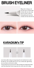 Bút Kẻ Mắt Nước Karadium Chống Trôi, Sắc Nét  Waterproof Brush Liner - Black 0.55g