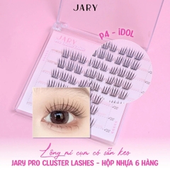 Lông Mi Cụm Có Sẵn Keo Jary Pro Cluster Lashes - Hộp Nhựa 6 Hàng (Không vỏ giấy)