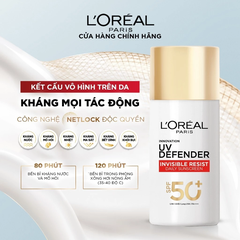 Kem Chống Nắng L'OREAL Mịn Nhẹ, Bảo Vệ Da, Ngăn Ngừa Lão Hóa UV Defender Serum Protector SPF 50+/PA++++ 50ml