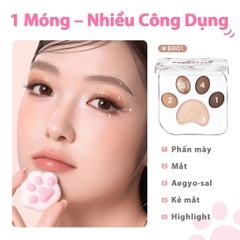Bảng Phấn Mắt 5 Ô PINKFLASH Meow Paw Mịn Màng, Lâu Trôi 6g