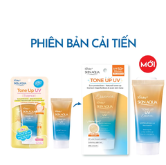 Tinh Chất Chống Nắng Sunplay SKIN AQUA Hiệu Chỉnh Sắc Da Tone Up UV Latte Beige Essence SPF50+ PA++++ 50g (Cam-Tuýp)