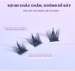 H-9078 - Mi Giả Từng Cụm HEY Tự Dính Không Dùng Keo, Phong Cách Cá Tính