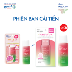 Sữa Chống Nắng Sunplay SKIN AQUA Hiệu Chỉnh Sắc Da Tone Up UV Milk Happiness Aura - Rose SPF50+/PA++++ 50g (Hồng-Chai)