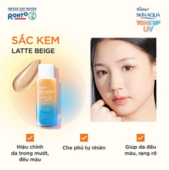 Sữa Chống Nắng Sunplay SKIN AQUA Hiệu Chỉnh Sắc Da Tone Up UV Latte Beige Milk SPF50+ PA++++ 50g (Cam-Chai)