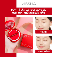 Cushion MISSHA Kiềm Dầu Che Phủ Cao Velvet Finish SPF50+/PA+++ 15g (Đỏ)