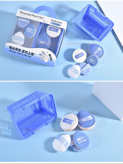 H-9049 - Hộp Set 5 Bông Phấn Mini Xỏ Ngón HEY Kèm Giỏ Đựng Xinh Xắn