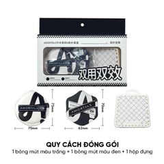 Set 2 Bông Mút Trang Điểm AMORTALS Căng Bóng, Che Phủ Tốt Double A Powder Puff Set (2 Bông Mút+ 1 Hộp Đựng)