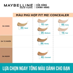 Kem Che Khuyết Điểm Maybelline Mịn Lì Fit Me Concealer With Chamomile Extract 6.8ml
