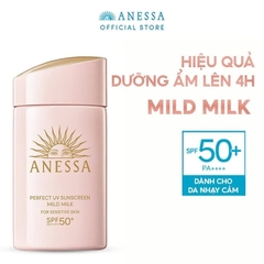 Kem Chống Nắng Anessa Dạng Sữa Dịu Nhẹ Cho Da Dễ Kích Ứng Perfect UV Sunscreen Mild Milk A SPF 50+/PA++++ 60ml (Chai Hồng)