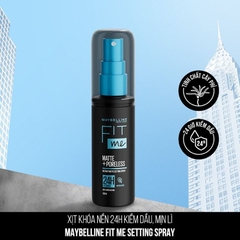 Xịt Khóa Nền Maybelline Cố Định Trang Điểm Kiềm Dầu, Mịn Lì Fit Me Matte Poreless Setting Spray 60ml