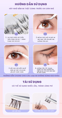 H-9076 - Mi Giả Từng Cụm HEY Tự Dính Không Dùng Keo, Phong Cách Mắt Mèo