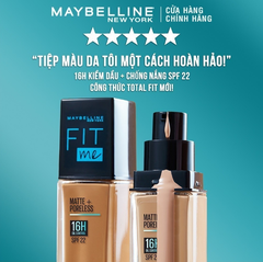 Kem Nền MAYBELLINE Kiềm Dầu, Cho Lớp Nền Mịn Lì Tự Nhiên Fit Me Matte Poreless Foundation 30ml