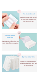[COMBO2/4] Bông Tẩy Trang QIN PAI Hộp 120 Miếng Vuông