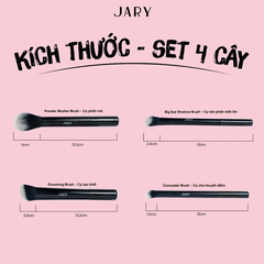 Bộ Cọ Trang Điểm 4 Cây Kèm Túi Đựng Da PU JARY Makeup Brush Set