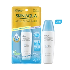 Sữa Chống Nắng Sunplay Dưỡng Da Ngừa Mụn Skin Aqua Acne Clear Milk SPF50+/PA++++ 25g