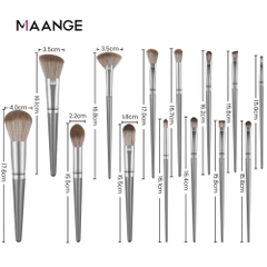 MAANGE - Bộ 14 Cọ Trang Điểm Kèm Bao Da 1414 (Màu Bạc)