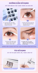 H-9078 - Mi Giả Từng Cụm HEY Tự Dính Không Dùng Keo, Phong Cách Cá Tính