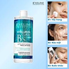 Nước Tẩy Trang Eveline Cấp Ẩm Hyaluron Clinic B5 Ultra-Moisturising Micellar Water 500ml