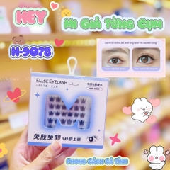 H-9078 - Mi Giả Từng Cụm HEY Tự Dính Không Dùng Keo, Phong Cách Cá Tính